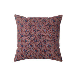 Funda de cojín cuadrada vintage india Kantha de algodón estampado a mano con efecto Tie Dye y Shibori índigo - Product Image 2