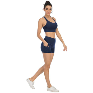 Women's Custom Seamless Breathable Gym Yoga Shorts Solid Color Full Length Leggings <b>Elastic</b> Waist Side Pocket Biker Style <b>Belt</b> - Product Image 4
