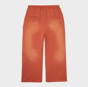 Orange Vintage Washed Rhinestone Sweatpants Wide Leg Joggers Men Women Oversized Streetwear Loose Fit Casual Trousers - Product Image 6