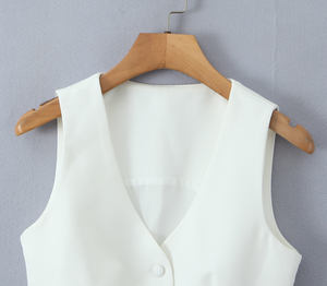 Chaleco Casual para Mujer, Modelo 2026, Elegante, Cuello Redondo, Cinturón, Color Sólido, Color Personalizable, Transpirable, Resistente al Viento - Product Image 4