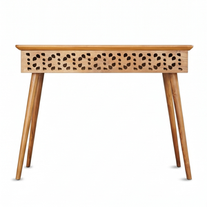 <b>Solid</b> Teak <b>Wood</b> Carved Console Table Mid Century Modern Hallway Entryway <b>Desk</b> Eco Friendly Wholesale Furniture - Product Image 2