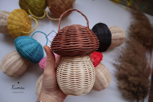 Cesta de Mimbre Hecha a Mano con Forma de Casa de Hongos, Decoración para Habitación Infantil, Cesta de Almacenamiento Ecológica para Juguetes - Product Image 3