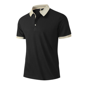 T-shirt à manches courtes en soie glacée pour homme, design personnalisé avec logo brodé ou imprimé, été, pour hommes d'âge moyen et seniors, style polo. - Product Image 5