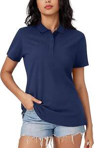 Camisetas Polo de Manga Corta para Mujer de Alta Calidad, 100% Algodón, 180 g/m², Dos Tonos, OEM - Product Image 5