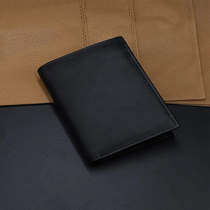 Vertical Black Leather <b>Wallet</b> Men Coin Pocket Multi Card Slot Flip Mesh ID Window Classic Smooth <b>Billfold</b> Section Cash Storage - Product Image 1