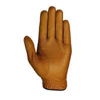 Gants de golf en cuir véritable avec logo personnalisé, poignées antidérapantes, doigts entièrement couverts, respirants, unisexes, fermeture à boucle, sport