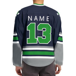 Maillot de hockey sur glace personnalisé de bonne qualité pour hommes, nom et numéro personnalisés, chemises de hockey, uniforme sportif - Product Image 2