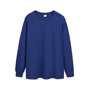 Unisex 100% Cotton <b>Long</b> Sleeve <b>T</b>-<b>Shirt</b> Men's Regular Fit Casual Crew Neck Tee Women's Blank Ribbed Cuff O-Neck Jersey <b>T</b>-<b>Shirt</b> - Product Image 6