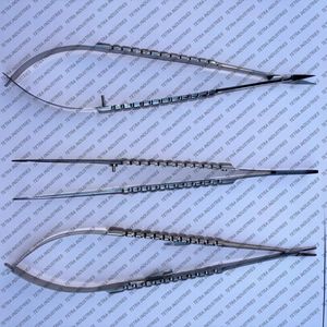 Juego de Instrumentos Oftalmológicos de Microcirugía Castroviejo Premium de 3 Piezas: Portaagujas TC, Micro Tijeras y Pinzas de 18 cm - Product Image 5