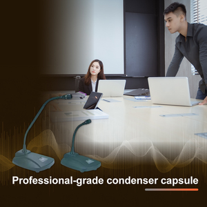 Microphone de bureau à condensateur filaire en métal, élégant, à directivité cardioïde, réponse en fréquence 80Hz-18kHz, sensibilité -35dB - Product Image 4