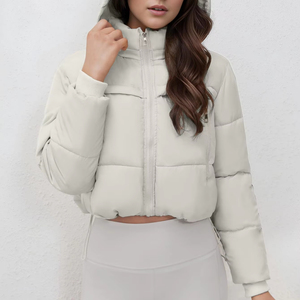 Custom Logo Crop <b>Puffer</b> <b>Jacket</b> Short length Women's <b>Cropped</b> Padded Coat Everyday layering Wholesale Manufacturer Women Clothing - Product Image 1