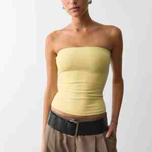 Nouveaux débardeurs courts sans bretelles élégants pour femmes 2026, imprimés personnalisés, 100 % coton, tissu respirant et extensible, débardeurs sexy pour femmes - Product Image 3