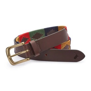 Nouvelle ceinture en cuir de qualité supérieure pour homme, style équestre et polo, avec boucle ardillon, en cuir pleine fleur brodé, pour le sport, en vente - Product Image 4