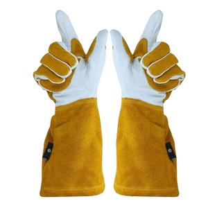 Guantes de Soldadura Forrados en Cuero, Resistentes al Calor Extremo, Doble Aislamiento para Soldadores Mig Tig - Product Image 4