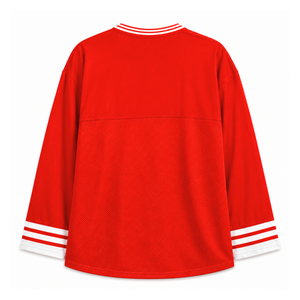 เดลต้า | ซิกมา |   เสื้อทีม Theta Sorority สำหรับผู้หญิง สีแดง ผ้าตาข่ายโพลีเอสเตอร์ คอวี แขนยาว Delta13 ลายพิมพ์แบบ Sublimation เสื้อกีฬา สไตล์กรีก - Product Image 3