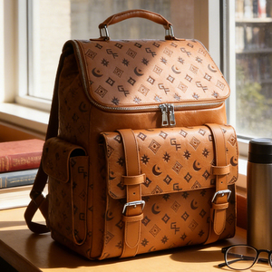 Large Capacity PU Leather Unisex Backpack Business Travel Waterproof Durable Laptop Backpack Casual Student School Bag - Product Image 6