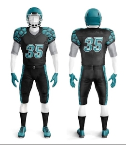 Uniformes de football américain imprimés personnalisables, 100% polyester, imprimés par transfert thermique, col en V, évacuation de l'humidité, coupe régulière, pour hommes - Product Image 1