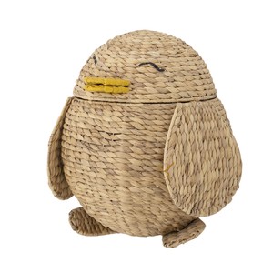 Cute Penguin Water Hyacinth Storage <b>Basket</b> <b>with</b> <b>Lid</b> Woven Animal Shaped Toy Organizer Bin Kids Nursery Hamper - Product Image 3