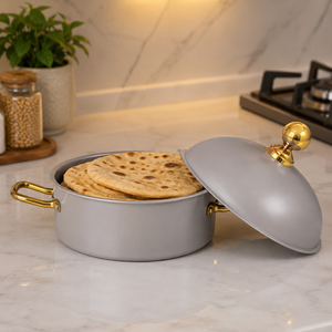 Juego de Cazuelas de Acero Inoxidable Aisladas de Lujo en Gris con Asas Doradas, Aptas para Alimentos, Ollas para Servir, Utensilios de Cocina Premium, Regalo - Product Image 2