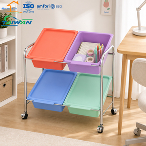 Made In Taiwan Easy Storage 4 Drawer Moving Rolling Toy Trolley for kids diaper Nursery Kindergarten - Product Image 4