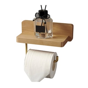 Porte-papier toilette mural en bois de manguier, nouveau design, pour cuisine et salle de bain, en bois massif - Product Image 4