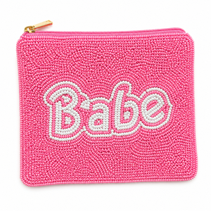 Monedero de lujo hecho a mano con cuentas de cristal, cartera rosa con cremallera, regalo de moda, OEM ODM al por mayor - Product Image 1