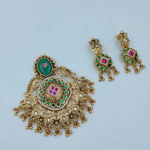 ชุดเครื่องประดับแฟชั่น JeweleMarket จี้หินโปตาและมุกสุดหรู 10575688PGR - Product Image 1