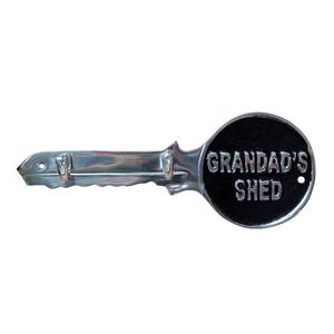 Dad's Shed Metal <b>Key</b> <b>Wall</b> <b>Hook</b> With 2 <b>Hooks</b> Novelty Design Heavy Duty <b>Wall</b> Mounted Tool Storage Shiny Polish <b>Hooks</b> & Rails - Product Image 6