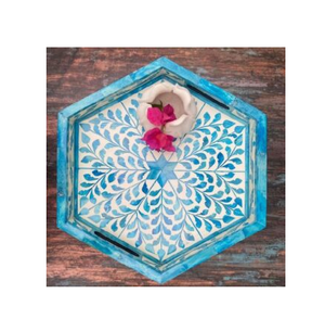 Bandeja de Nácar Artesanal de Lujo para Almacenamiento, Organizador de Nácar, Bandeja de Piedra Blanca, Artesanía de Nácar - Product Image 4