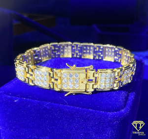 Fine High Quality Jewelry Iced Out Moissanite Diamond Gold Plated 925 Silver Micro Paving Tennis Chain Bracelets for <b>Men</b> - Product Image 5