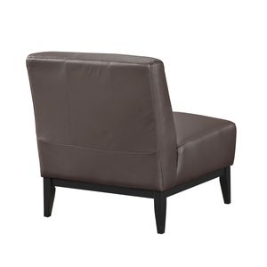 Poltrona in Pelle Marrone con Struttura in Legno Massello e Seduta Imbottita - 1 Pezzo, Arredo Soggiorno Durevole e Confortevole - Product Image 4