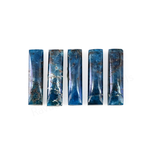 Apatita azul natural de alta calidad, 6x23mm, forma rectangular, base plana, alto brillo, cabujón de piedra preciosa suelta para la elaboración de colgantes. - Product Image 1