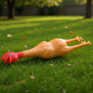 ของเล่นไก่ลาเท็กซ์ 47 ซม. มีเสียงสำหรับสัตว์เลี้ยง ของเล่นมีเสียงบีบ - Product Image 3