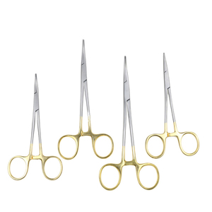 Surgical Scissors Set Stainless Steel Gold Handle Hemostat Clamp Mosquito Forceps For General Surgery Instruments - Product Image 1