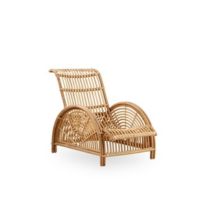 Sillón Moderno de Ratán, Tapizado, con Respaldo Ajustable, Asiento de Mimbre Natural para Sala de Estar - Product Image 2