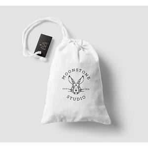 Sac cadeau en coton naturel avec cordon de serrage, pochette en coton réutilisable, sac cadeau en coton écologique, sac à cordon personnalisé imprimé - Product Image 4