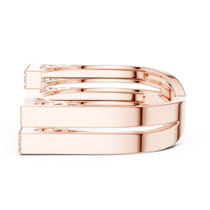 Rose Gold Color Diamond Ring <b>Square</b> Halo Bridal Band Statement Wedding Jewelry for Women - Product Image 2