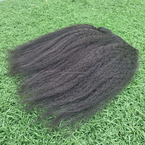 New Arrival 100% Human Virgin Remy Hair Bundles Indonesian Natural Kinky Straight Yaki Texture Double Weft Top Grade Premium - Product Image 3