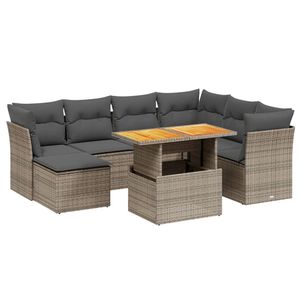 Set Divano da Giardino Grigio in Rattan 6 Posti con Cuscini Arredamento da Esterno Design Contemporaneo - Product Image 2