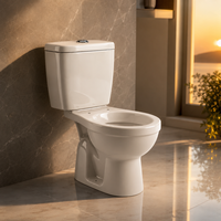 Mini WC moderne en céramique deux pièces, à fixation au sol (S-Trap/P-Trap), facile à nettoyer, double chasse, pour hôtels, écoles, hôpitaux, appartements