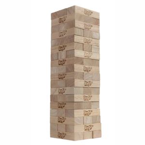Torre de Bloques de Madera de Nogal Premium con Detalles en Cuero Colorido, Juego de Apilamiento, Juego de Mesa de Lujo, Juguete Educativo para Niños - Product Image 4