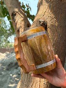 Mug à boire médiéval en bois artisanal Viking, enveloppé de corde, vaisselle personnalisée FAIZA CRAFT, certifié CE/EU, compatible micro-ondes - Product Image 5