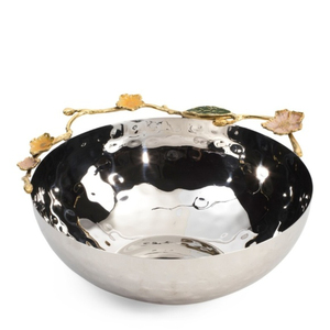 Modern Design Eco-Friendly Customizable Luxury Floral Accent Metal Serving Bowl Stainless Steel <b>Dinnerware</b> Bowl for Home Decor - Product Image 1