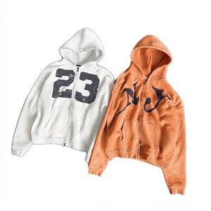 Sweat-shirt à capuche unisexe de qualité supérieure avec logo en strass sur le devant, style streetwear oversize, décontracté pour l'automne, 100% coton French Terry - Product Image 1