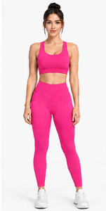 Conjunto de Yoga Personalizado para Mujer, Leggings de Cintura Alta, Sujetador Deportivo, Ropa Deportiva para Pilates, Gimnasio, Ejercicio, Transpirable, Elástica - Product Image 2