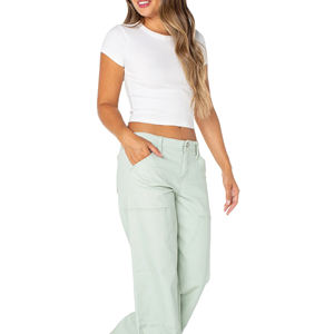 ผู้ผลิตที่ดีที่สุด กางเกงยีนส์ผู้หญิงแบบสั่งทำพิเศษ ดีไซน์ OEM วัสดุเดนิมทนทาน สีพื้น ผลิตตามสั่ง กางเกงผู้หญิง - Product Image 3