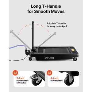 Bac de vidange d'huile à profil bas de 17 gallons avec pompe électrique 180W et tuyau pliable de 8,2 pieds – Outil de réparation automobile pour un changement d'huile pratique - Product Image 5