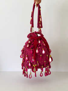 กระเป๋าคลัทช์ปักลายกระจกสำหรับงานแต่งงานของผู้หญิงกระเป๋าปาร์ตี้อินเดียงานทำมือคุณภาพส่งออก - Product Image 4