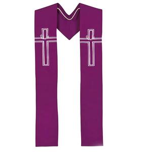 Estola de Coro Tradicional Roja S-700 de Uniquen Enterprises con Cruces Bordadas, Todos los Colores, Unisex para Adultos, 60'' de Largo - Product Image 2