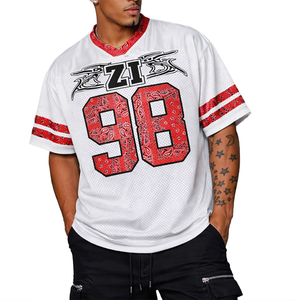 เสื้อฟุตบอลอเมริกันแบบซับลิเมชั่นสำหรับผู้ชาย ปรับแต่งได้ ผลิตจากโพลีเอสเตอร์ 100% ระบายอากาศได้ดี แห้งเร็ว พร้อมโลโก้และชุดทีม - Product Image 1